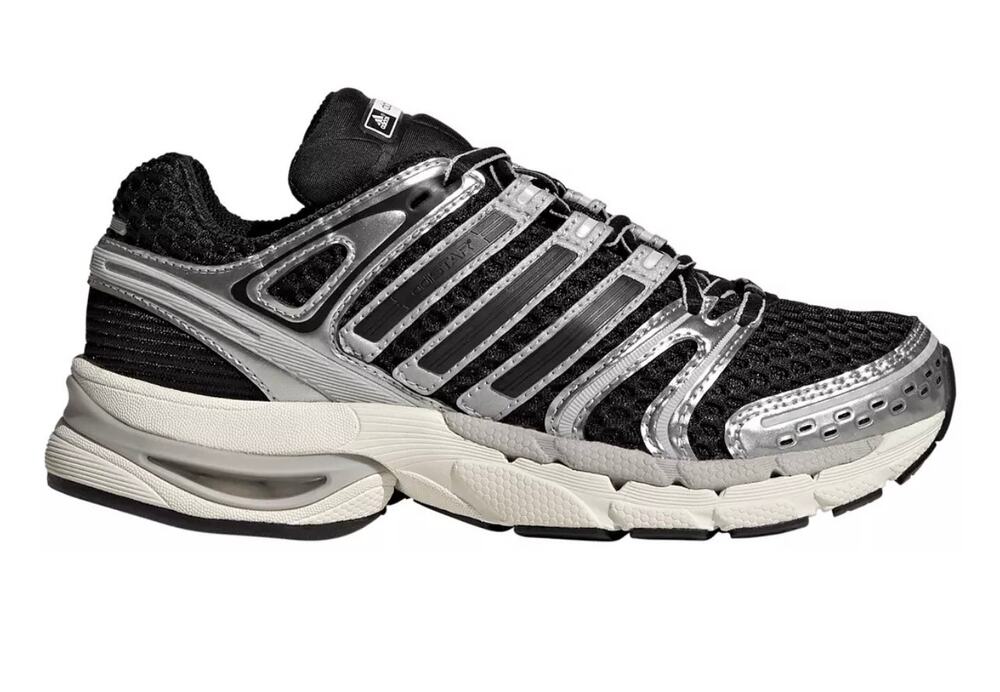 adidas Kids' AdiStar Control 5 Shoes black metallic silver grey KI8733 $110 ret